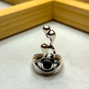 Halloween black evil eye ring